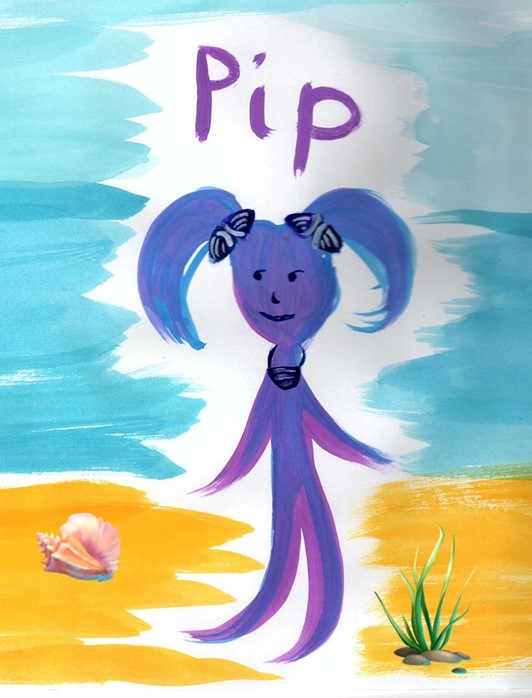 My clumsy attempt at painting what I thought Pip looked like. 